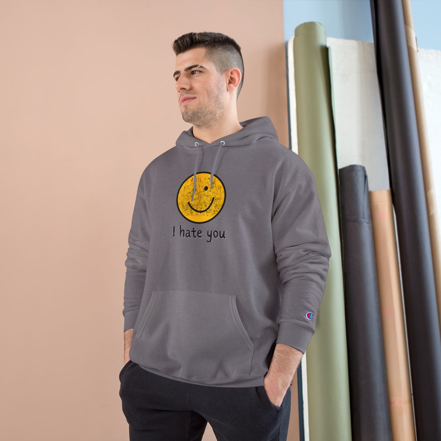 Harry Styles - SNL - I Hate You Smiley Hoodie - Champion Brand