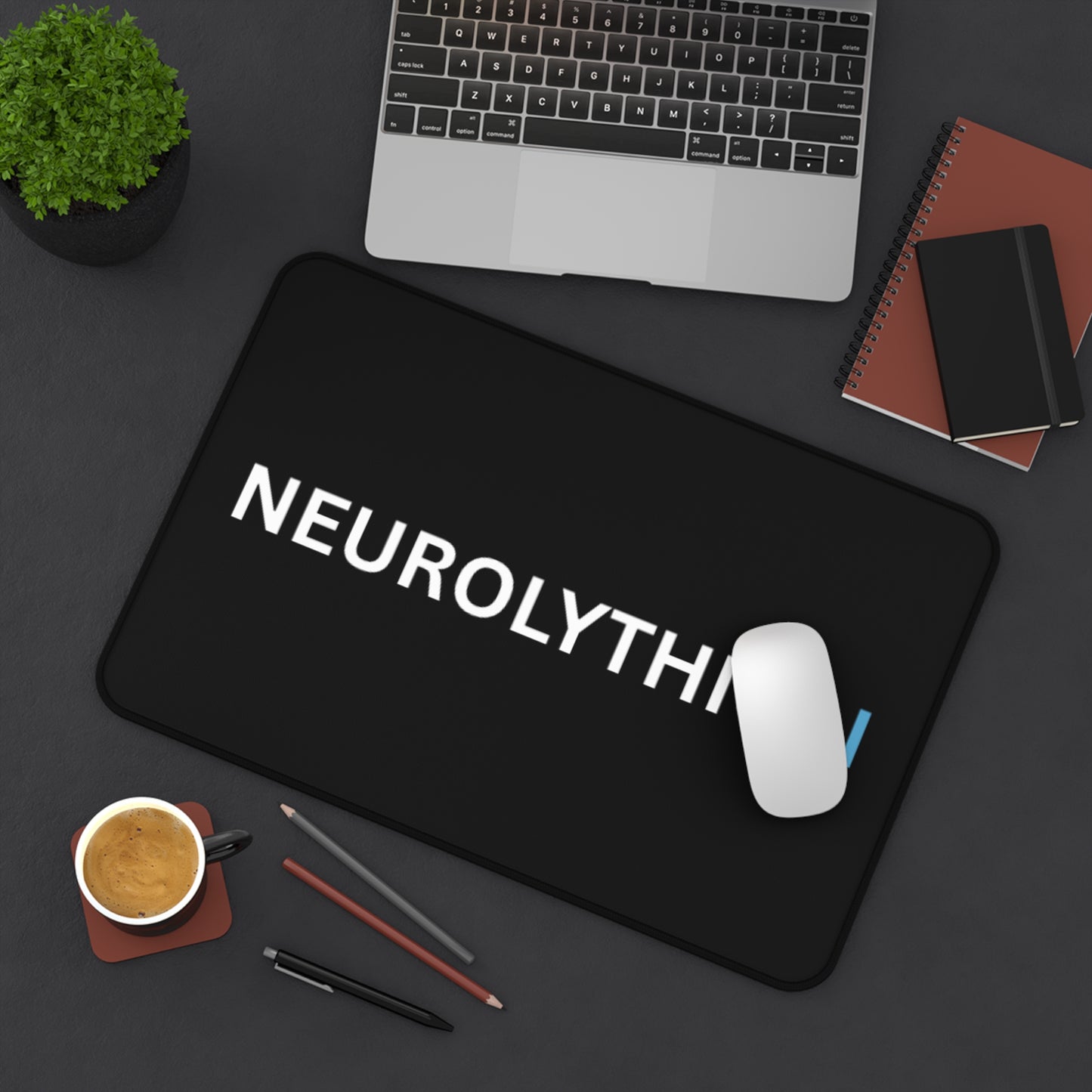 Neurolythic AI Desk Mat — Sleek Black Tech Mouse Pad