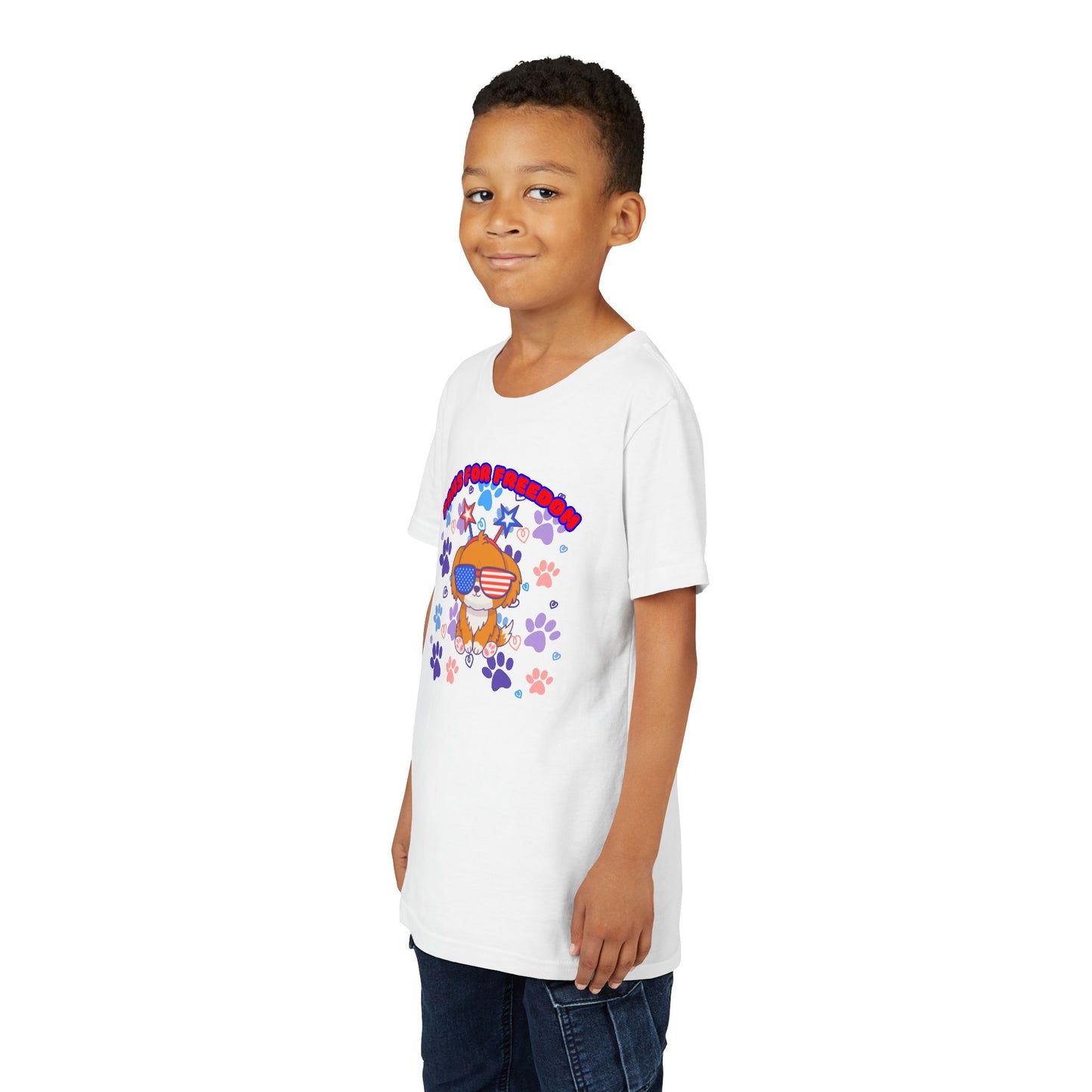 Youth - 'Paws for Freedom' Unisex Classic Tee - Celebrate Pets & Patriotism