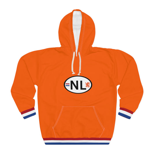 Vibrant Unisex Pullover Hoodie with Dutch Pride Design, Perfect for Voetbal, Parties, Casual Wear, Sports Events, Gift Idea
