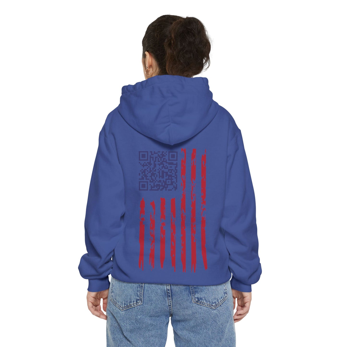 We the People - Easter-egg QR Code Trump Dance - Unisex Garment-Dyed Hoodie, Casual Wear, Gift for Freedom Lovers, Cozy Sweatshirt, Everyday Comfort