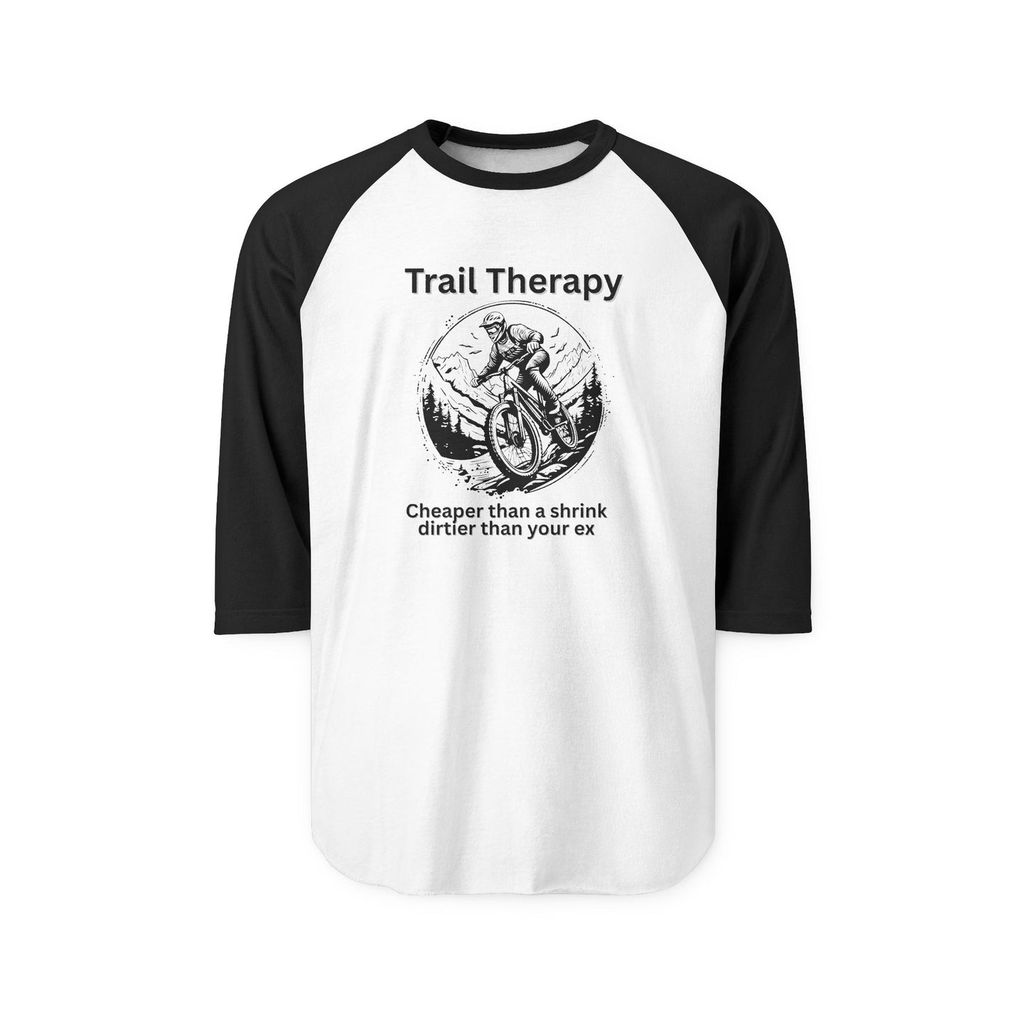 Trail Therapy - Raglan Shirt, Funny Sports Tee, Casual Wear, Gift for Klunkers