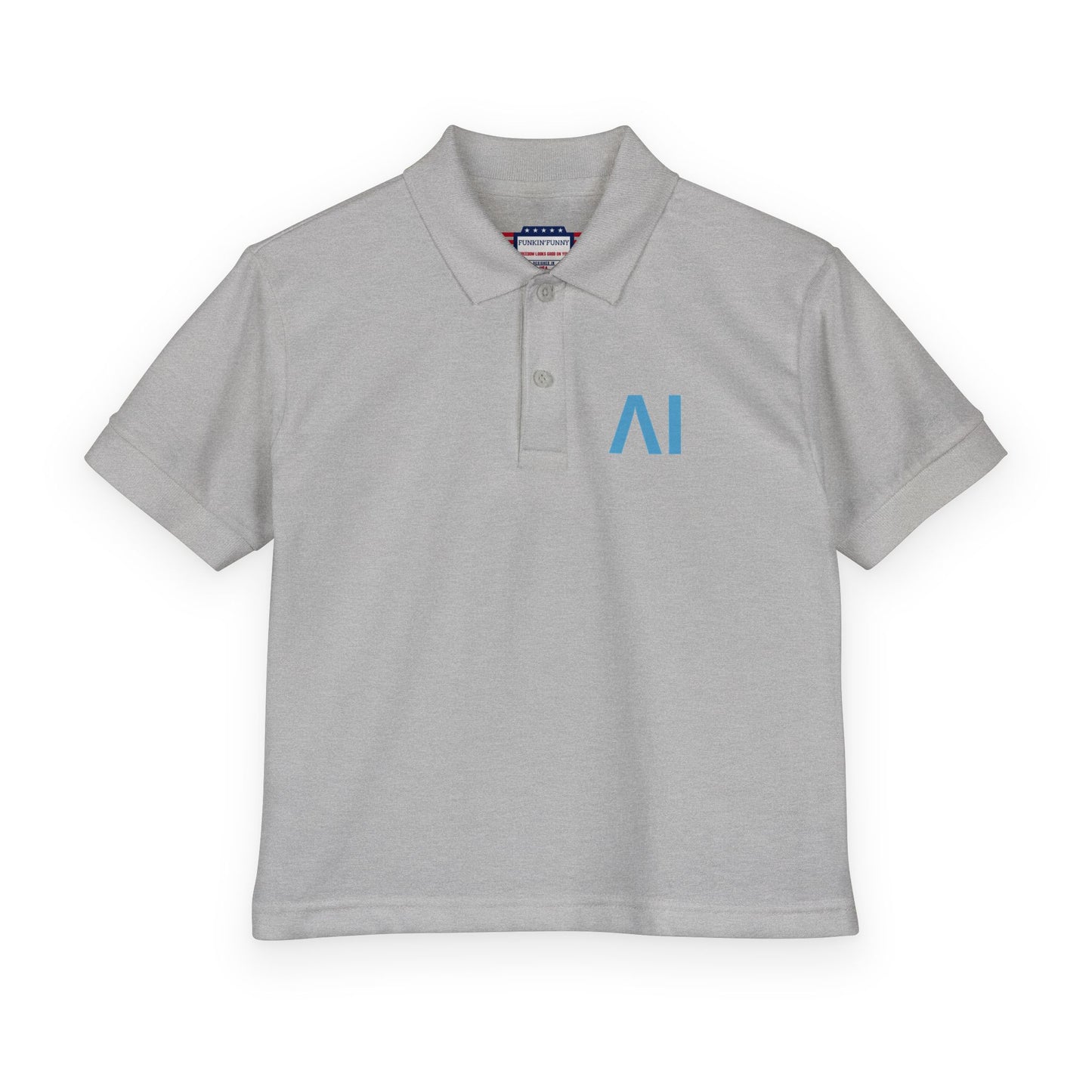NeurolythicAI Youth Polo Shirt — Black Kids' Tech Logo Polo