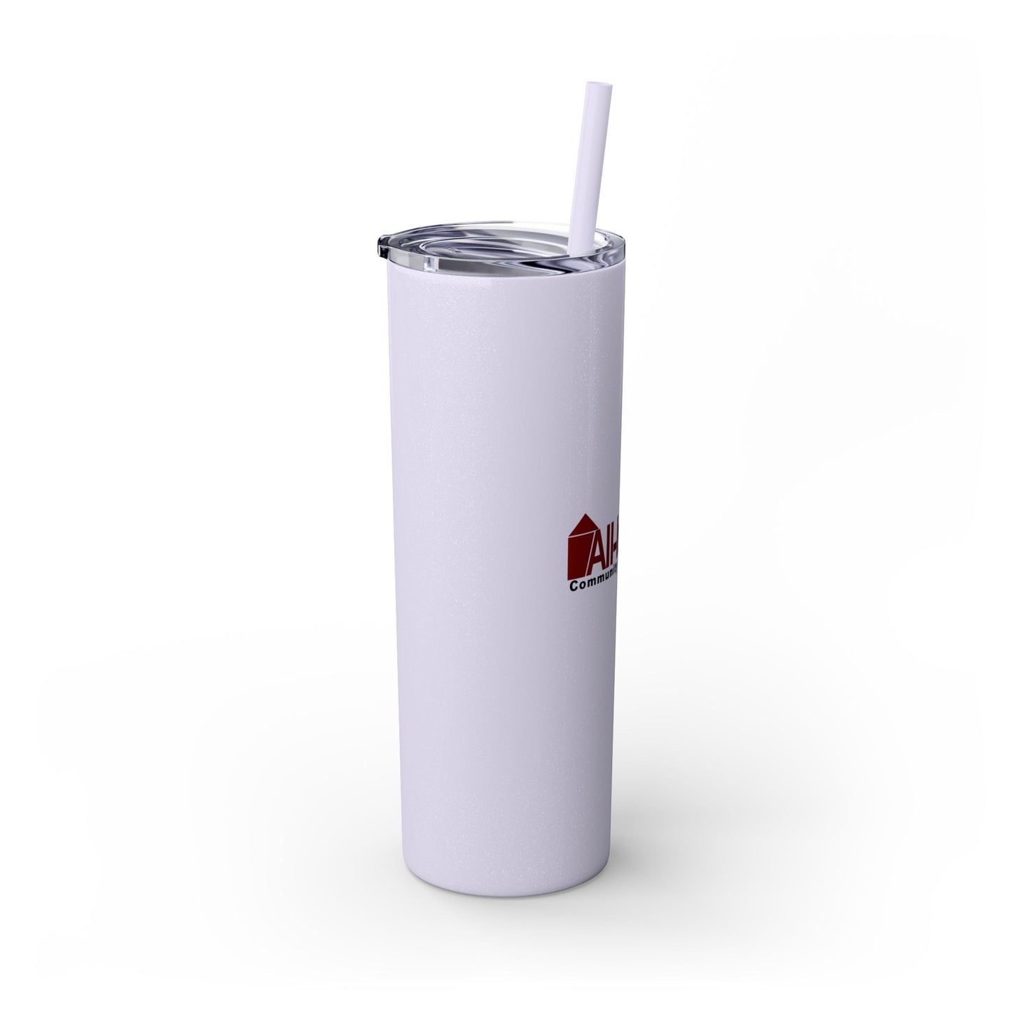 Skinny 20oz Tumbler with Straw — All-In-One Community Management Logo One sided