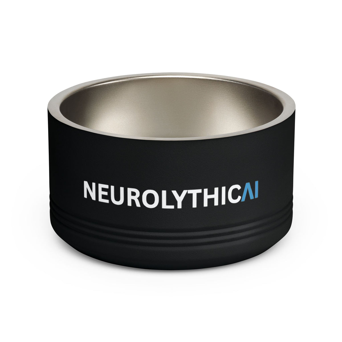 NeurolythicAI Stainless Steel Pet Bowl — 18oz Black Dog & Cat Bowl