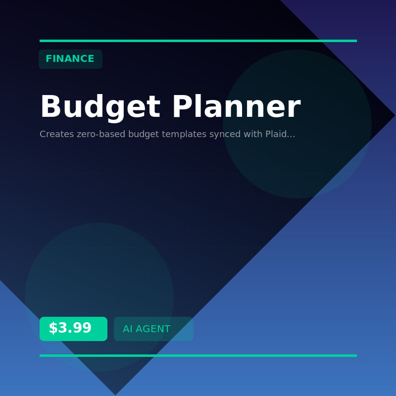 💵 Budget Planner — AI agent for Finance