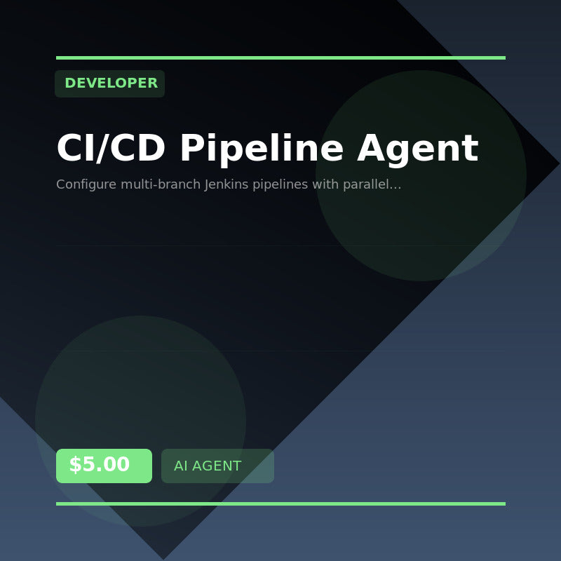 ⚙️ CI/CD Pipeline Agent — AI agent for Developer