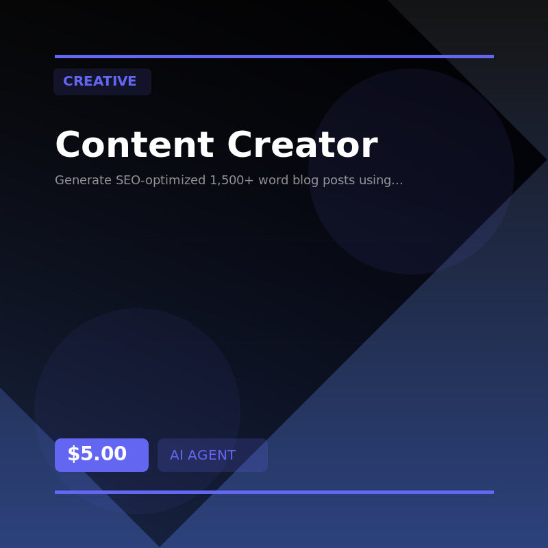 🎨 Content Creator — AI agent for Creative