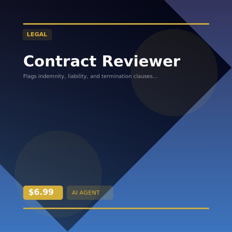 ⚖️ Contract Reviewer — AI agent for Legal