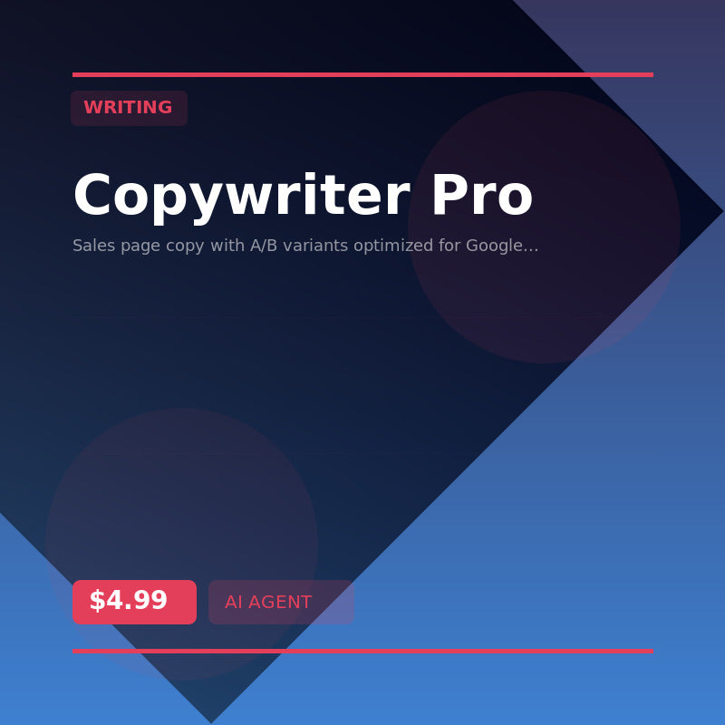 ✍️ Copywriter Pro — AI agent for Writing