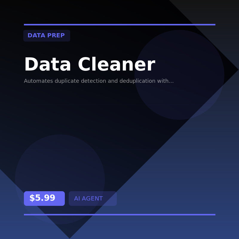 🧹 Data Cleaner — AI agent for Data Prep