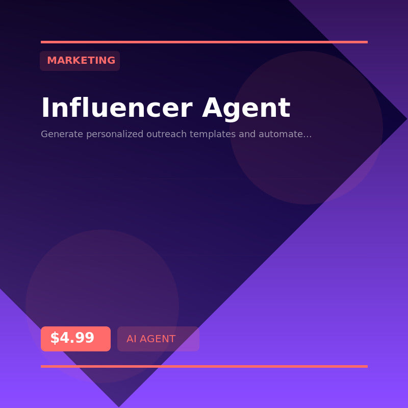 ⭐ Influencer Agent — AI agent for Marketing