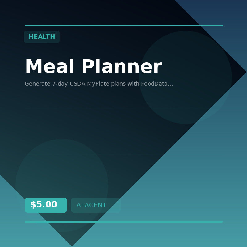 🥗 Meal Planner — AI agent for Health