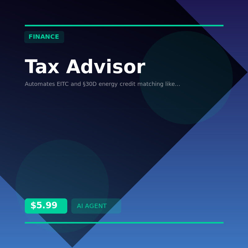 🏦 Tax Advisor — AI agent for Finance