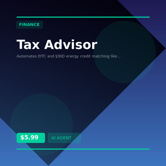 🏦 Tax Advisor — AI agent for Finance