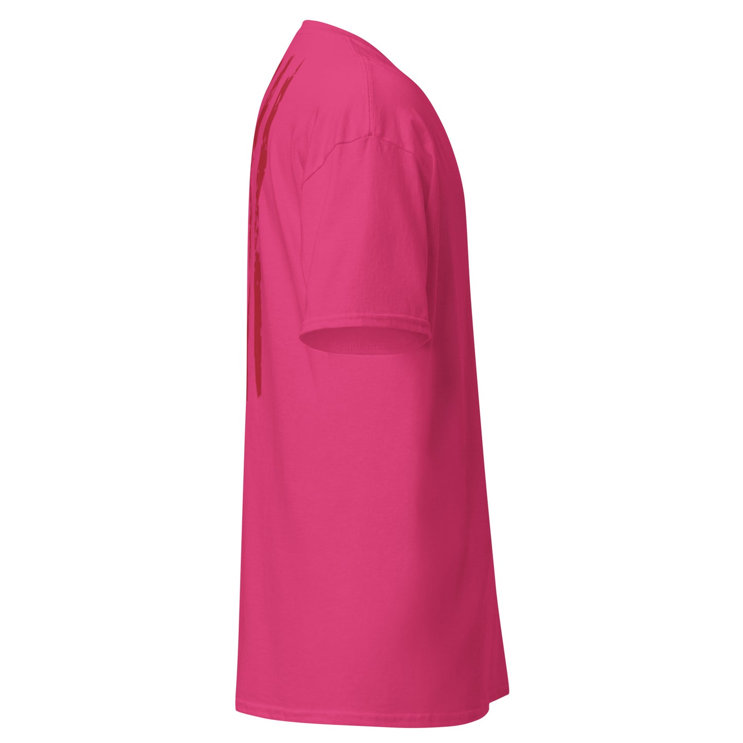 Right side view of plain light pink classic unisex t-shirt, no graphics
