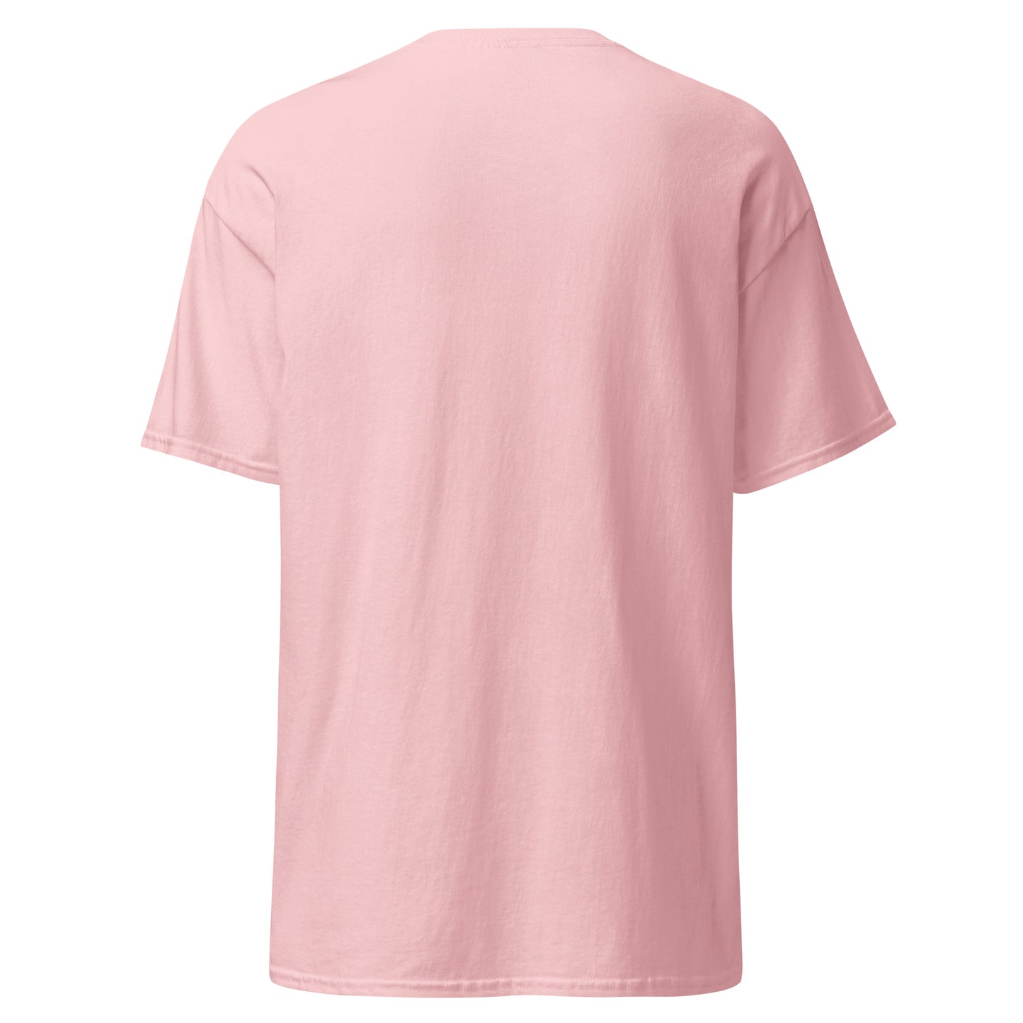 Back view of plain light pink classic tee, clean and simple for front-only design