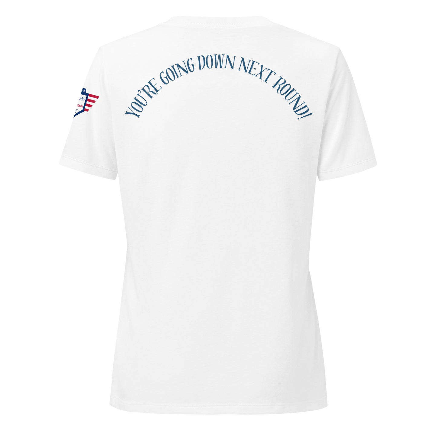 Brunette model rocking heather mauve "Bunco Babes" v-neck tee front, hands on hips vibe